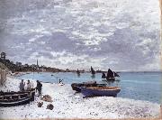Claude Monet The Beach at Sainte-Adresse painting
